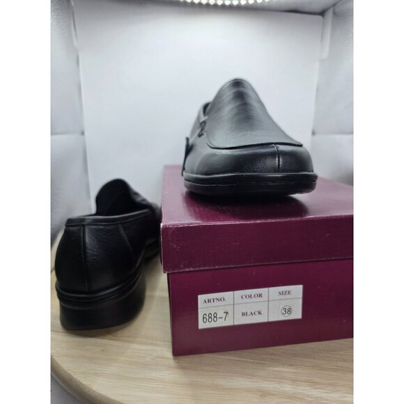 New CODIA Women's Black Leather Loafers EUR 38 US 8 Designer - Picture 4 of 6